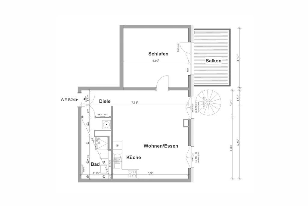Grundriss East Side Wohnung B24